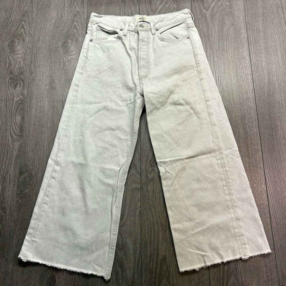 Citizens of Humanity Premium Vintage Wide Leg Crop Jeans Light Grey 27